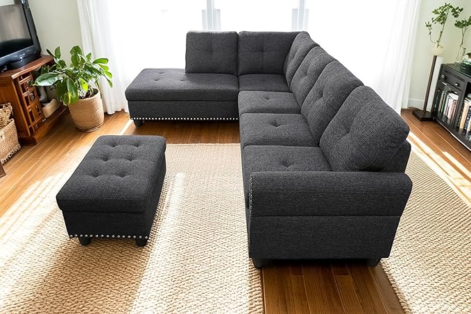 98 Inch L Shaped Sectional Sofa - Image 4