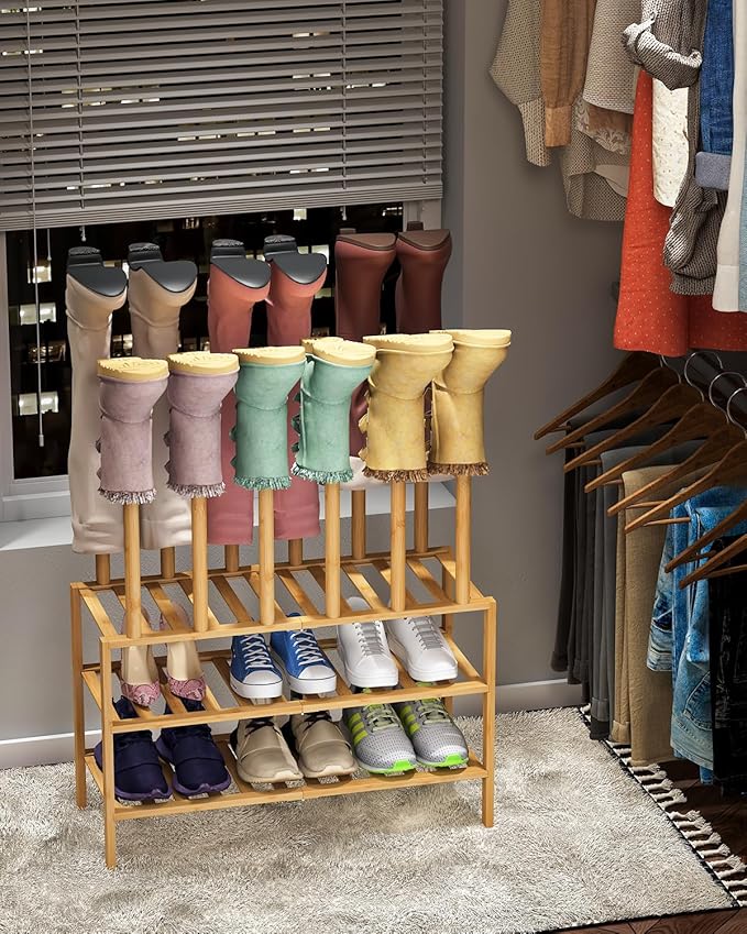 Boot Rack with Shoe Rack, Boot Rack Organizer Tall Boots - Image 2