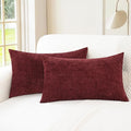 CaliTime Throw Pillow Covers Decorative 12 X 20 Inches Pack of 2 Cozy Chenille by CaliTime