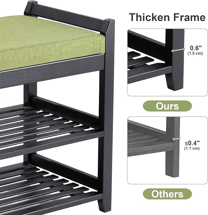 Shoe Rack Bench with Storage 27.6 in, Living Room - Image 8