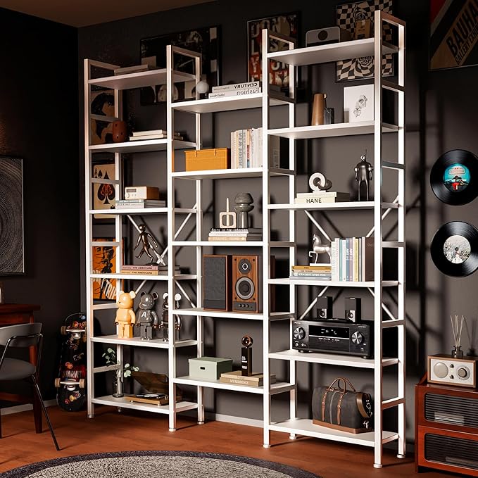 SUPERJARE Triple 6 Tier Bookshelf, Bookcase - Image 7
