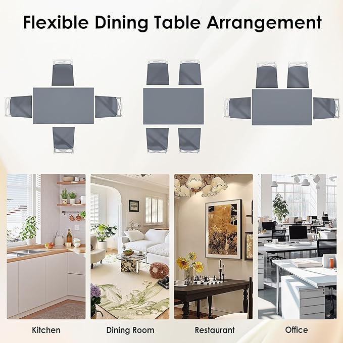 SogesPower Dining Table Set for 4, Wood Rectangular Kitchen Dining Table Set - Image 4
