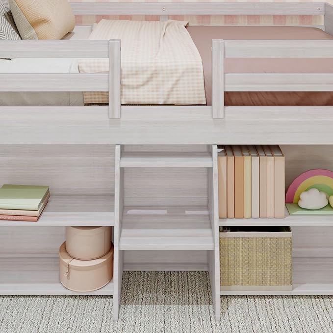 Max & Lily Modern Farmhouse Low Loft Bed, Twin Bed Frame - Image 6