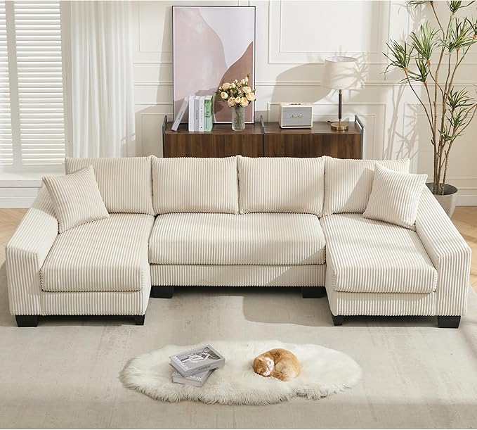 Symmetrical U Shaped Sectional Sofa Convertible Pull Out Sleeper Sofabed - Image 2