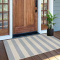 OJIA Outdoor Porch Rug Front Door Mat 24'x51, Washable Checkered Entry Striped by OJIA