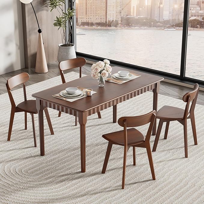 Solid Wood Dining Chairs Set of 4, Farmhouse Kitchen Chairs - Image 4