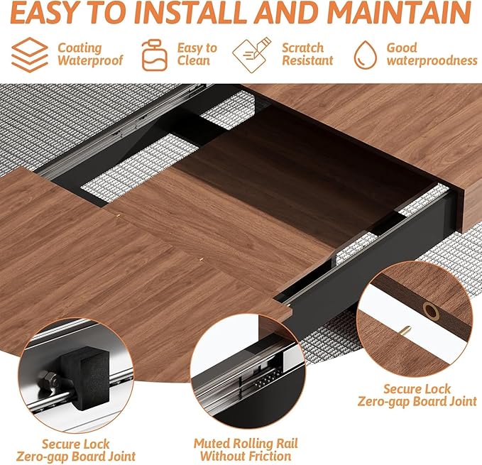 63"-78.74" Rectangular Extendable Dining Table - Image 6