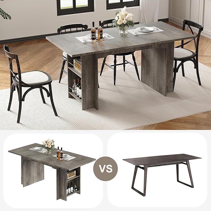 Garvee 63 Inch Dining Table for 2-4, Farmhouse Rectangular Kitchen Table - Image 6