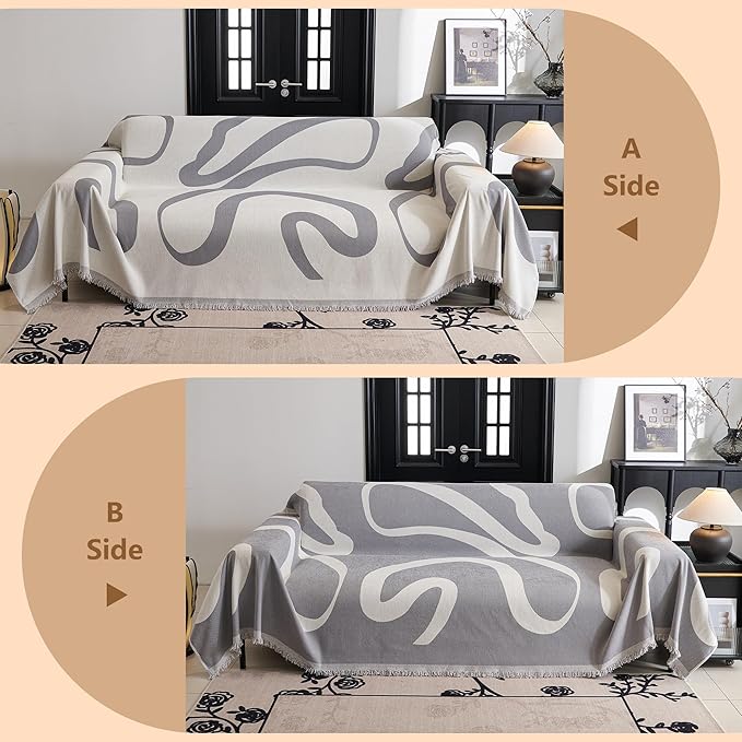 MYSKY HOME Couch Cover for 3 Cushion Couch Sofa Cover, Super Soft Boho Couch - Image 3