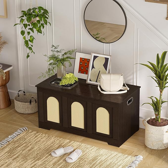 DINZI LVJ Storage Chest, 39.4" Rattan-Like Storage Box - Image 7