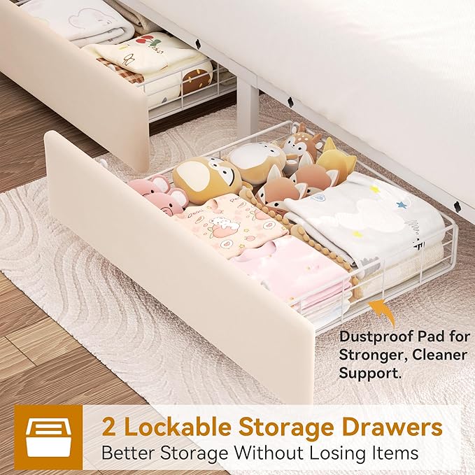 Full Upholstered LED Bed Frame - Image 4