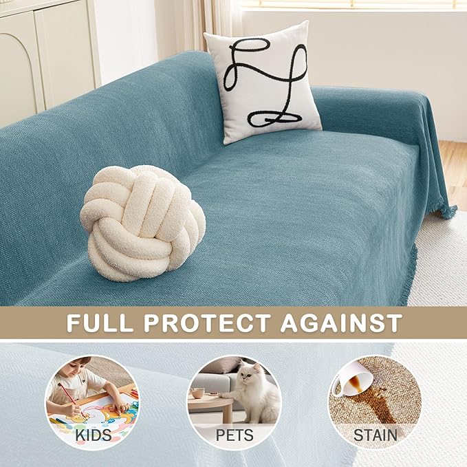 hyha Couch Cover for Dogs, Boho Sofa Covers for 3 Cushion Couch Washable - Image 3