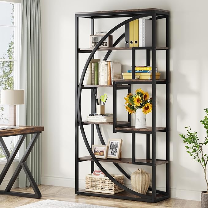 Tribesigns Bookshelf, Industrial 5-Tier Etagere Bookcase, 70.8 inch Tall - Image 4
