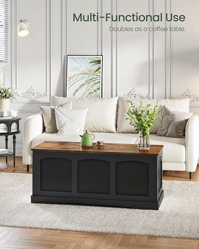 39.4" Storage Chest Bench with Lift Lid, Toy Chest with Safety Hinge, Entryway - Image 7