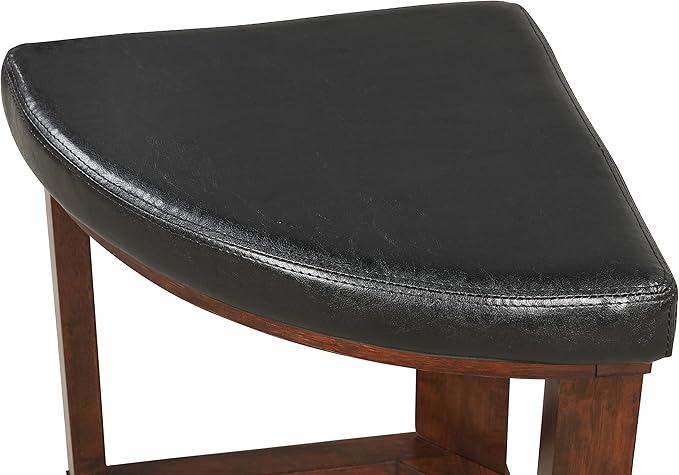 Roundhill Furniture Cylina Solid Wood Glass Top Round Coffee Table - Image 5