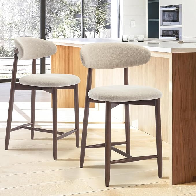 COLAMY Counter Height Bar Stools Set of 2, Kitchen Bar Stools - Image 3