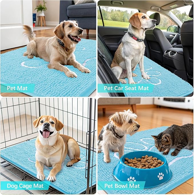 OLANLY Door Mat for Muddy Dog Paws 40x32, Ultra Absorbent Chenille Mud Doormat - Image 7