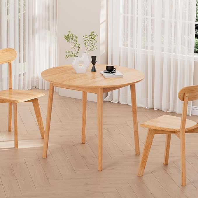 DELAVIN 31.5" Solid Wood Round Dining Table - Image 2