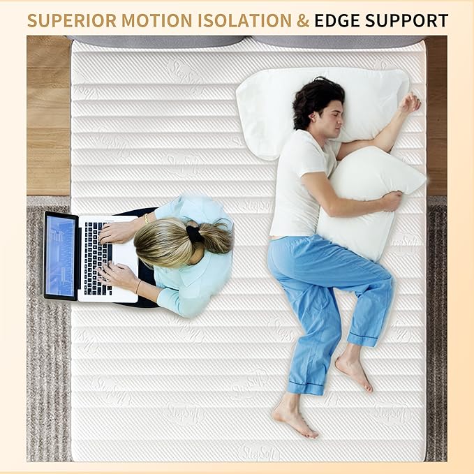 Mattress Double Mattress, 10 Inch Hybrid Memory Foam Firm Full Size Mattres - Image 5