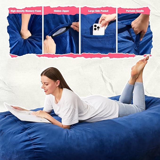 Hobestluk 4FT Bean Bag Chair Large Beanbag - Image 5