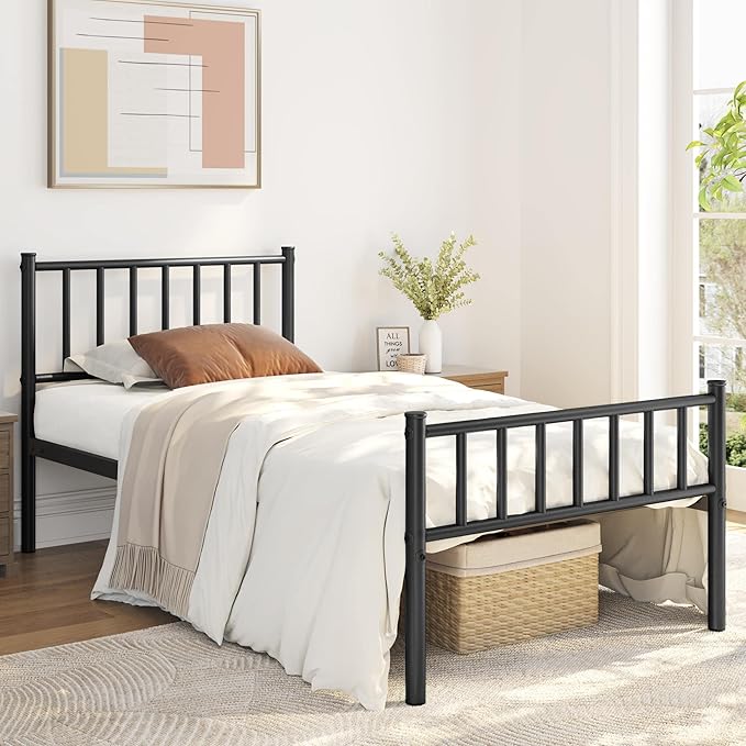 Yaheetech Twin Bed Frame Metal Platform Bed Frame Mattress Foundation - Image 3