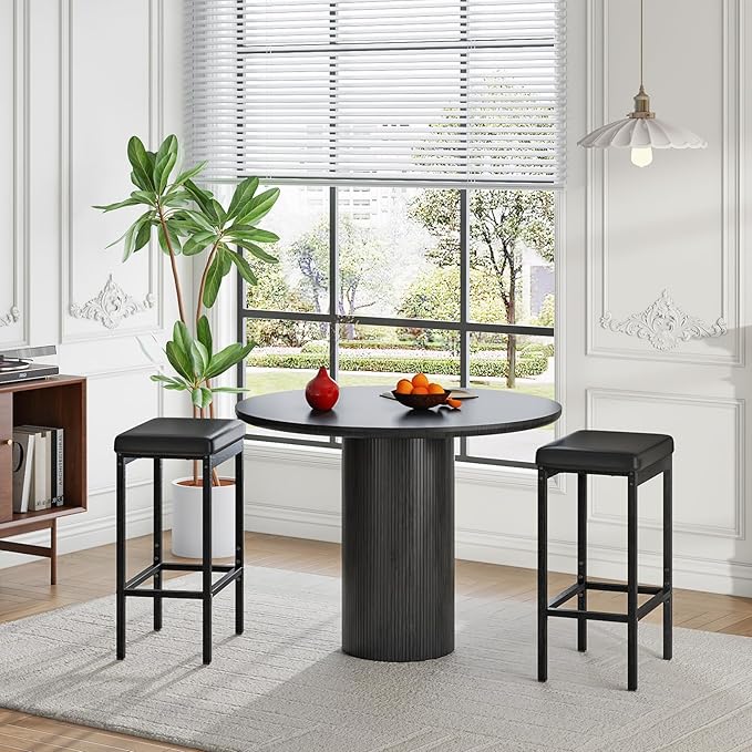 HOOBRO Bar Stools, 24.8-Inch Height Stools, Breakfast Bar Stools, Kitchen Stools - Image 2