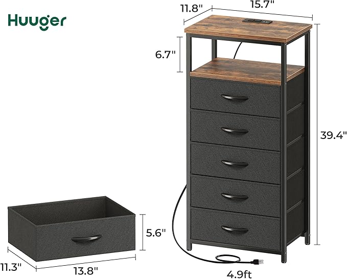 Huuger 5 Drawers Tall Dresser - Image 3