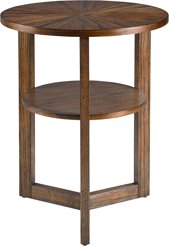 MODERION Round End Table, Rustic Side Table - Image 8