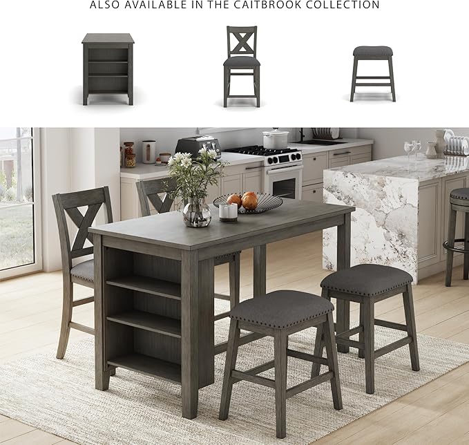 Signature Design by Ashley Caitbrook Rustic 24.4" Counter Height Upholstered - Image 6