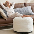 Pouf Ottoman Foot Rest 26"x18" Footstools and Ottomans Small by Unknown