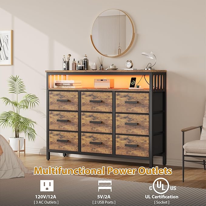 9 Drawer Dresser TV Stand up to - Image 6