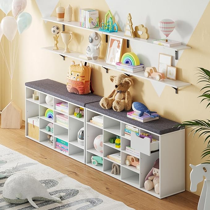 DINZI LVJ Shoe Bench, Entryway Storage Bench - Image 7