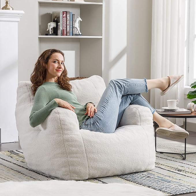 Recaceik Bean Bag Chairs, Tufted Soft Stuffed - Image 3