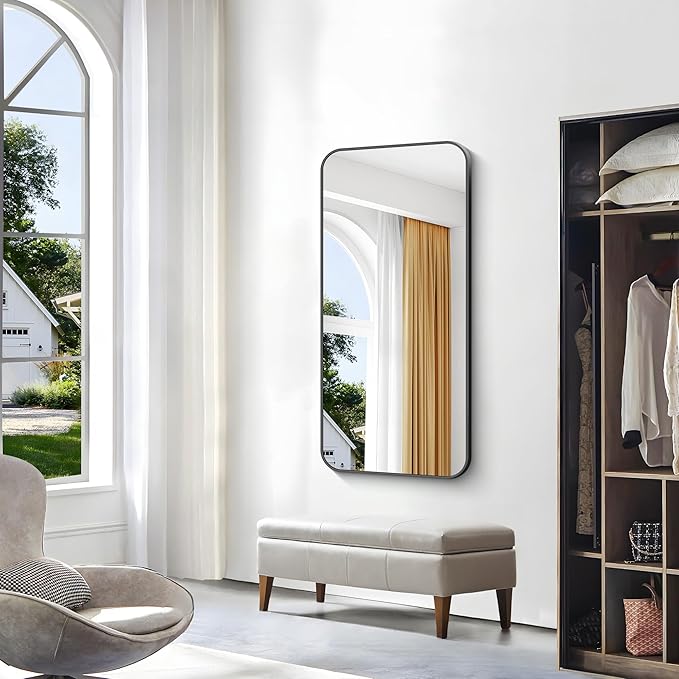 BONEWEI 24x48 inch Bathroom Mirror, Wall Mounted Bathroom Frame Vanity Mirror - Image 3