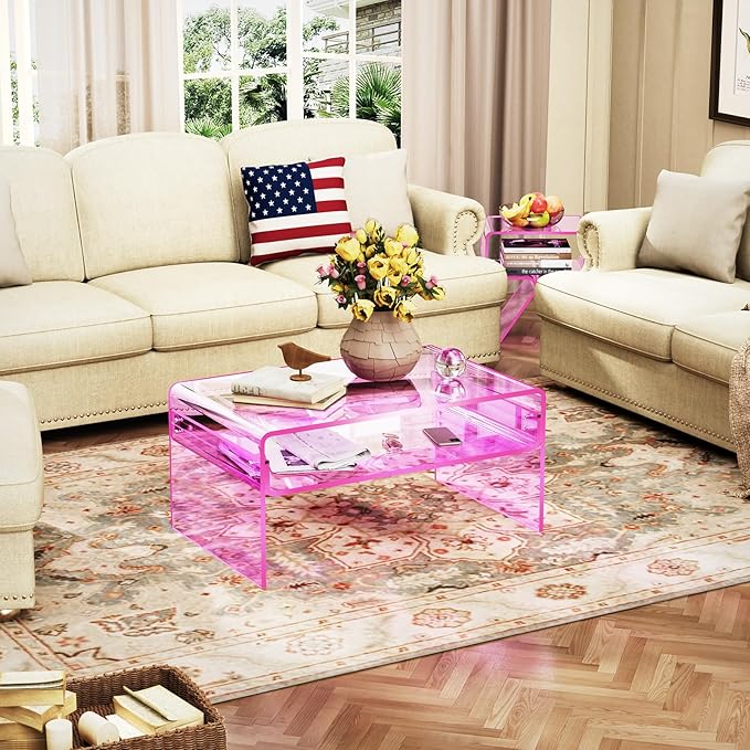 Acrylic Nightstand Side Table Modern Design Clear Home Decor Display End Table - Image 8