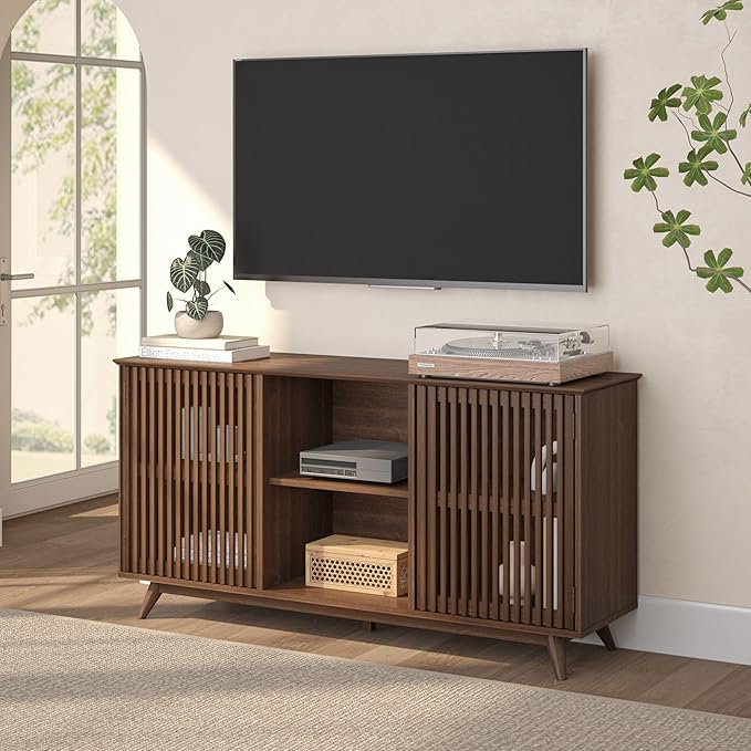 Plank+Beam Mid-Century Modern Wood TV Stand, Solid Wood Entertainment Console - Image 9