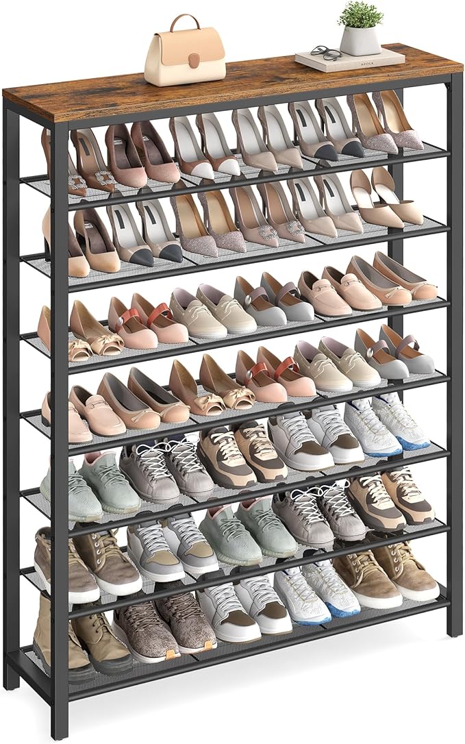 VASAGLE 8 Tier Shoe Rack, Shoe Organizer by VASAGLEbySONGMICSHOME