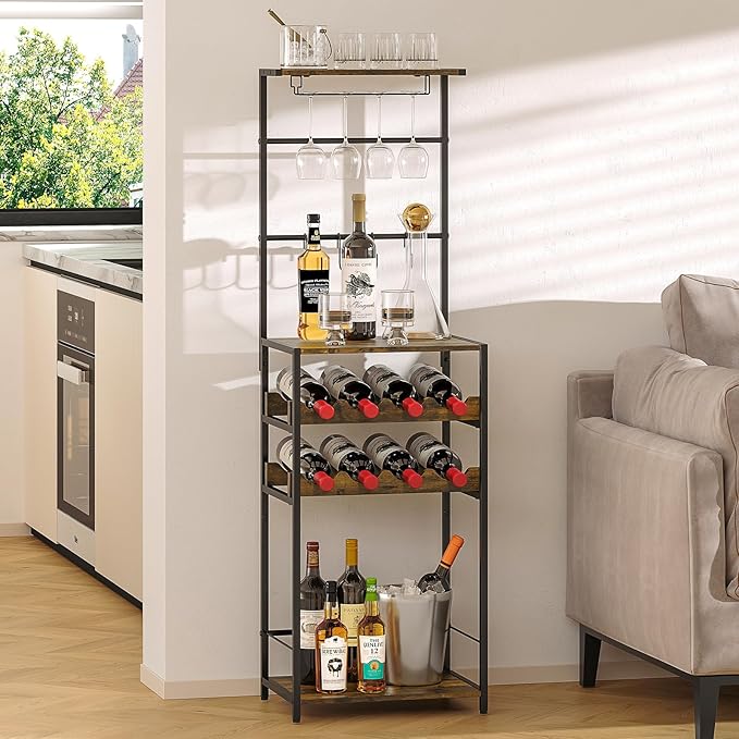 5-Tier Wine Rack Freestanding Floor, Liquor Bar Stand - Image 6