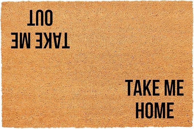 Funny Coir Doormat Take Me Home Take Me Out Front Door Mat Entryway Outdoor Mat by FNDMCTPS