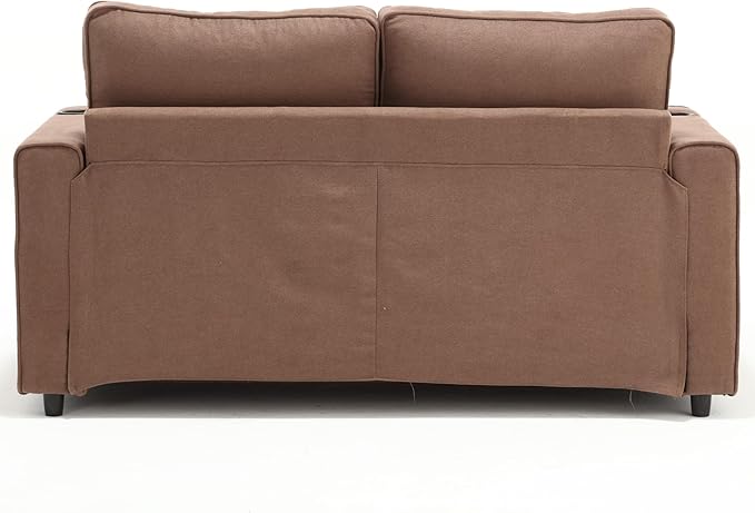 ERYE 3 Fold Tufted Upholstered Futon Sofa Bed Modern Convertible Foldable Floor - Image 9