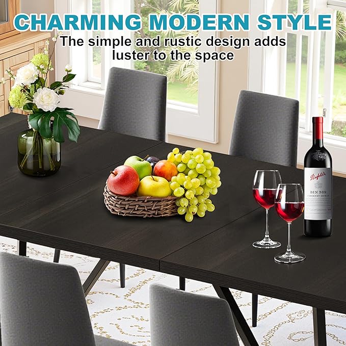 71" Dining Table for 6-8, Farmhouse Dinner Table - Image 5