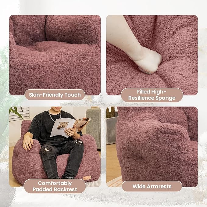 Bean Bag Chair with Filler, Bean Bag Sofa with Tufted Soft Stuffed Filling - Image 6
