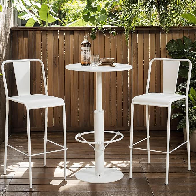 42" Tall Modern Industrial Bar Table-23.6" Dia Round Metal Top Standing Pub - Image 9