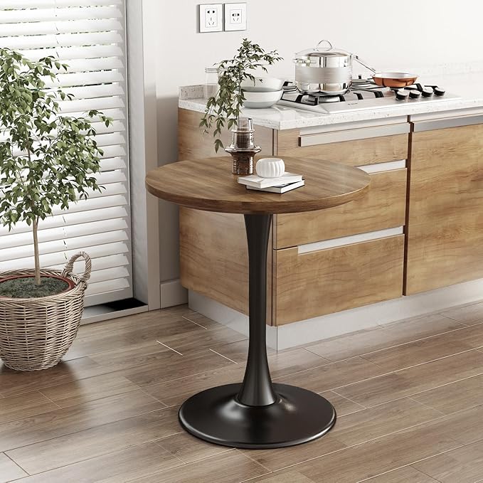 Round Table Modern Dining Table Tulip Round Kitchen Table Mid Century Wooden - Image 5