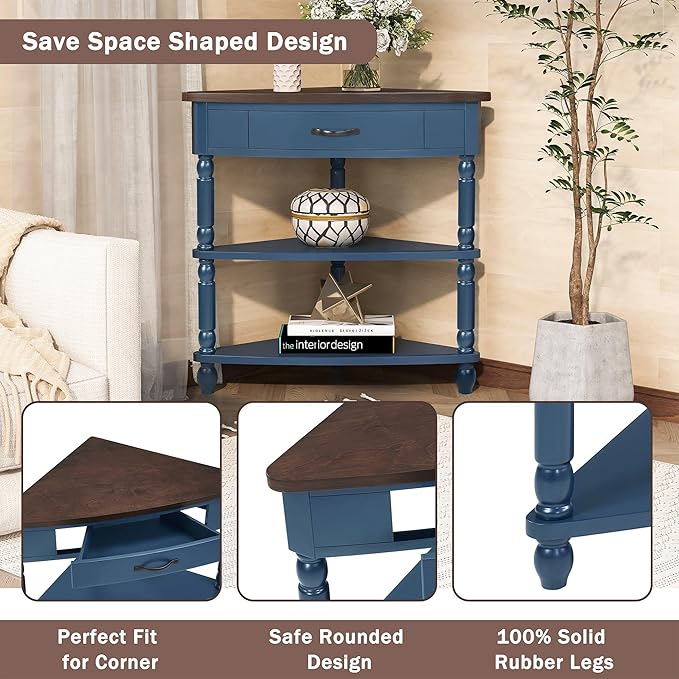 GDFStudio Trmxmbi 3 Tier Corner Console Table - Image 5