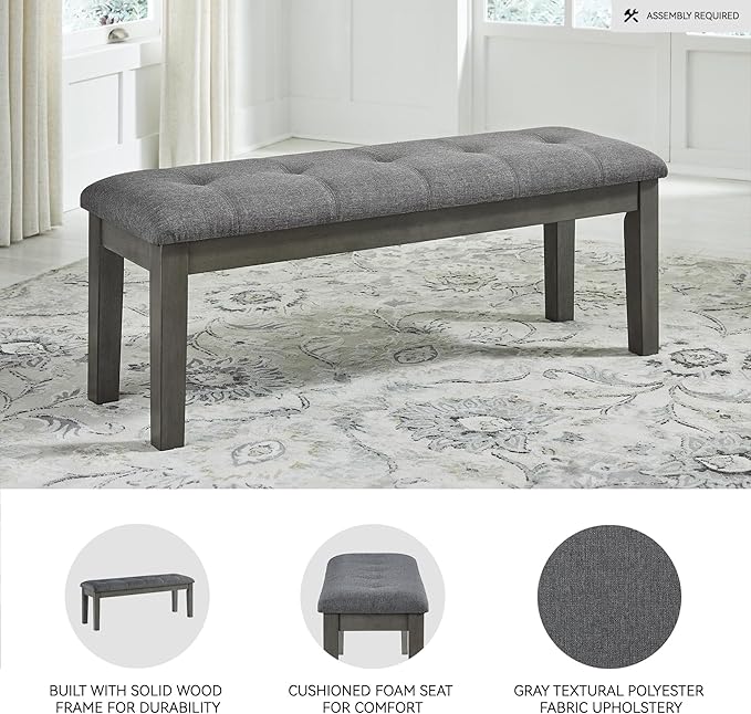 Signature Design by Ashley Hallanden Rustic Tufted Upholstered Dining Room Bench - Image 4