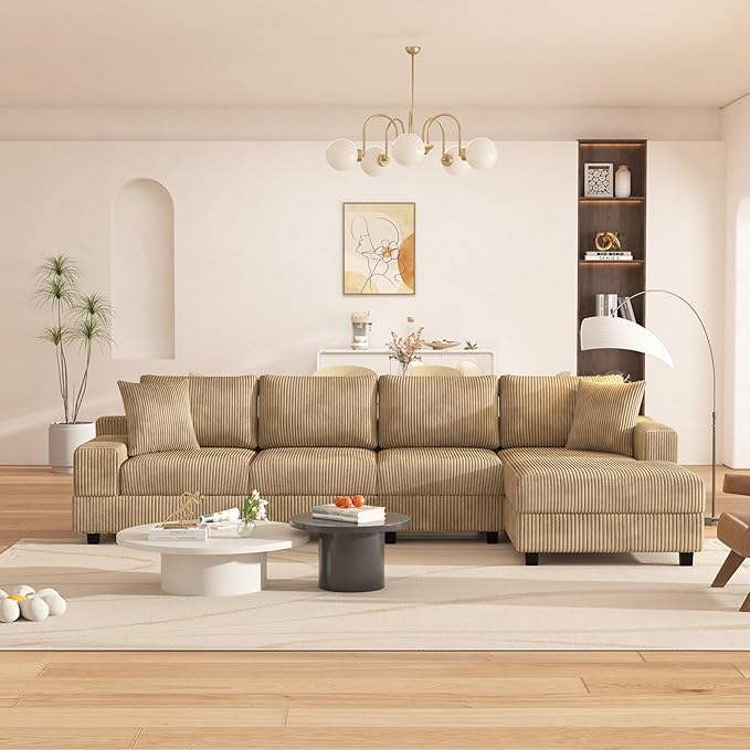 Eafurn 132.68" Oversized L Shaped Modular Sectional Sofa Couch - Image 5