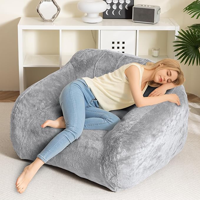 HIGOGOGO Giant Bean Bag Chair for Adults, Big Comfy Sofa Chair for Bedroom - Image 4