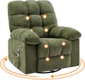 Rocking Recliner Chair with Vibration Massage & Heat, 360° Swivel Oversized by Unknown