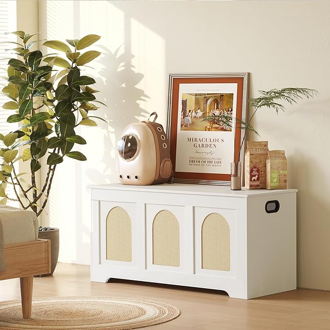 DINZI LVJ Storage Chest, 39.4" Rattan-Like Storage Box - Image 6